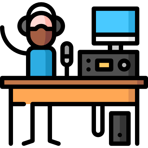 Radio speaker Puppet Characters Lineal Color icon