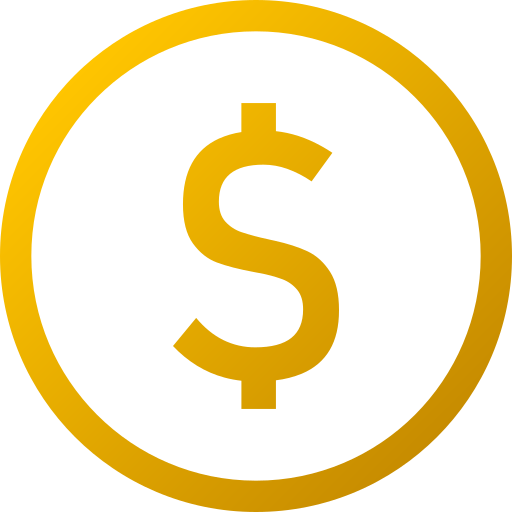 dollar munt Generic gradient outline icoon