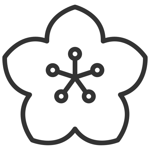 Sakura Generic black outline icon