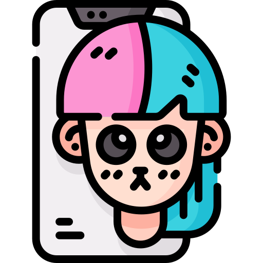 faccia da panda Special Lineal color icona