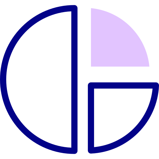 cirkeldiagram Detailed Mixed Lineal color icoon