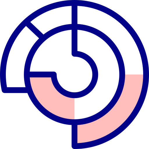파이 차트 Detailed Mixed Lineal color icon