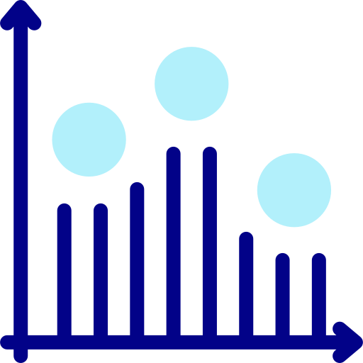 Regression Detailed Mixed Lineal color icon