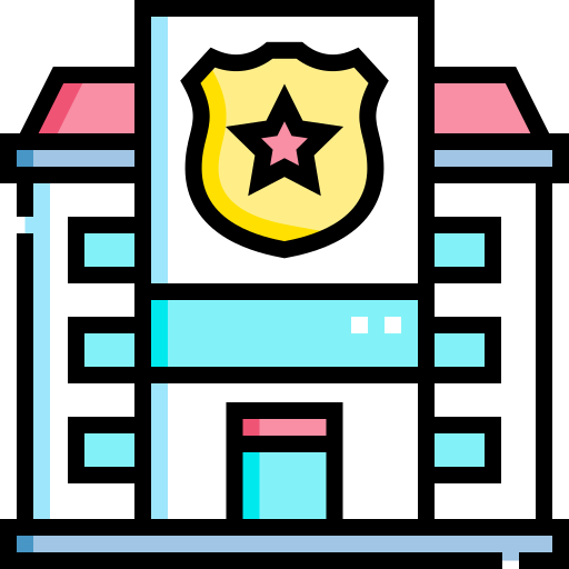 estación de policía Detailed Straight Lineal color icono