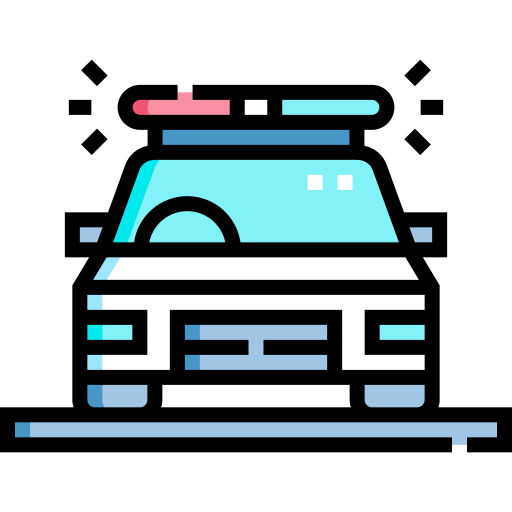 coche de policía Detailed Straight Lineal color icono