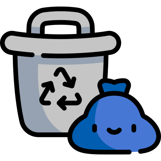 Trash can Kawaii Lineal color icon