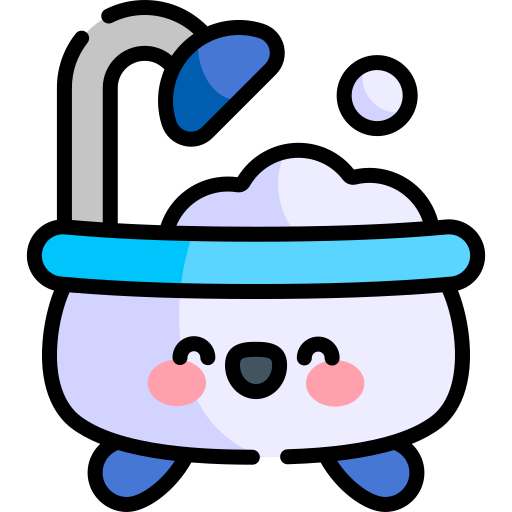 목욕통 Kawaii Lineal color icon