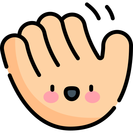 mano que saluda Kawaii Lineal color icono
