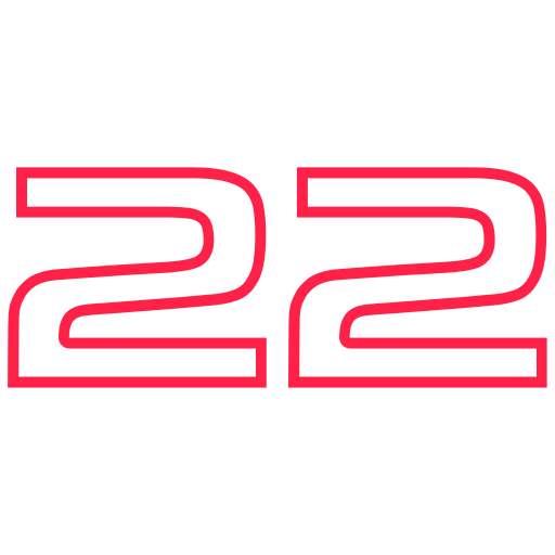 numero 22 Generic color outline icona