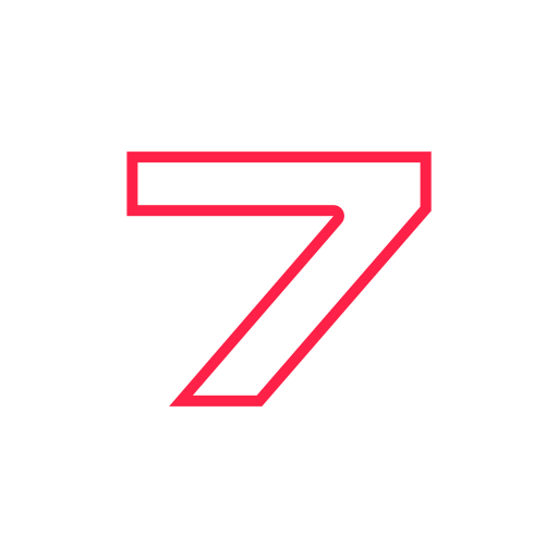 numero 7 Generic color outline icona