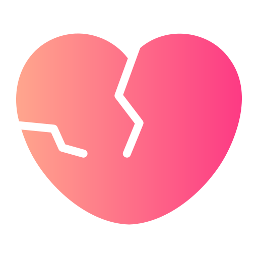 gebroken hart Generic gradient fill icoon