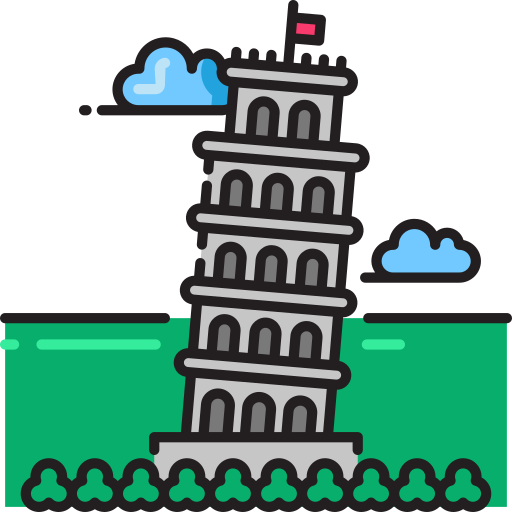 scheve toren van pisa Flaticons.com Flat icoon