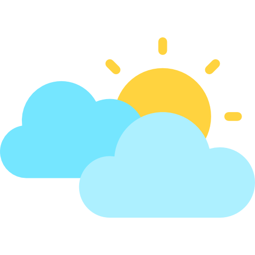 nubes y sol mynamepong Flat icono
