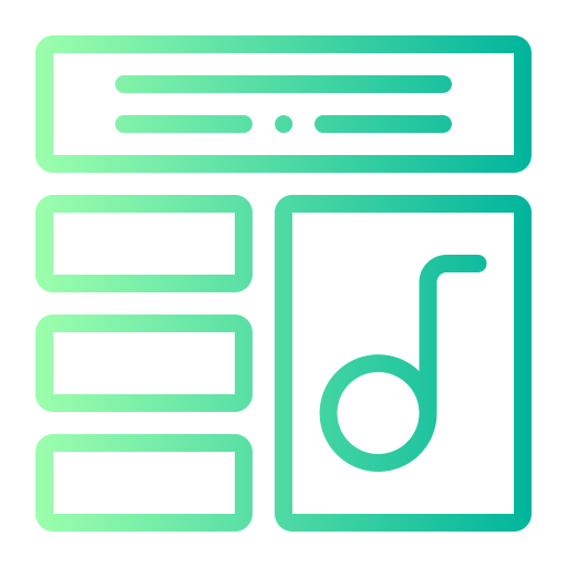 lista odtwarzania Generic gradient outline ikona