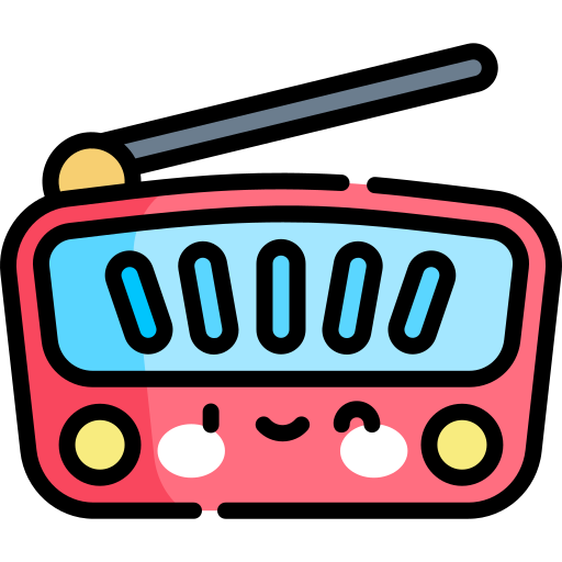 radio Kawaii Lineal color icono