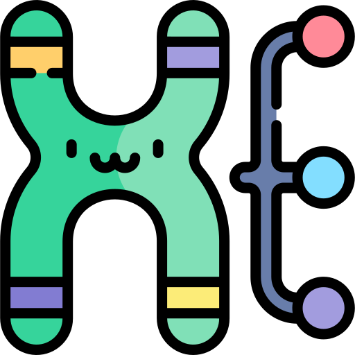 cromosoma Kawaii Lineal color icona