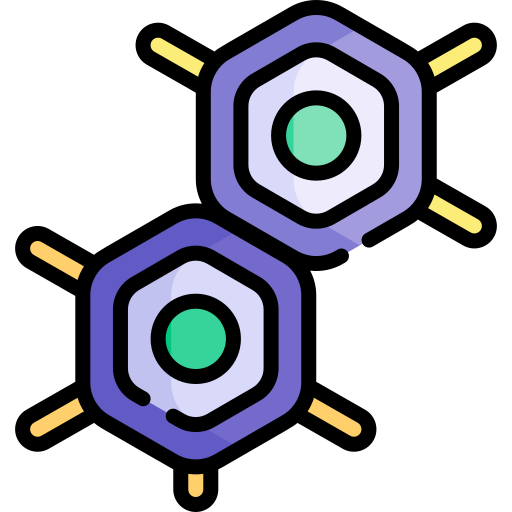 nucleótido Kawaii Lineal color icono