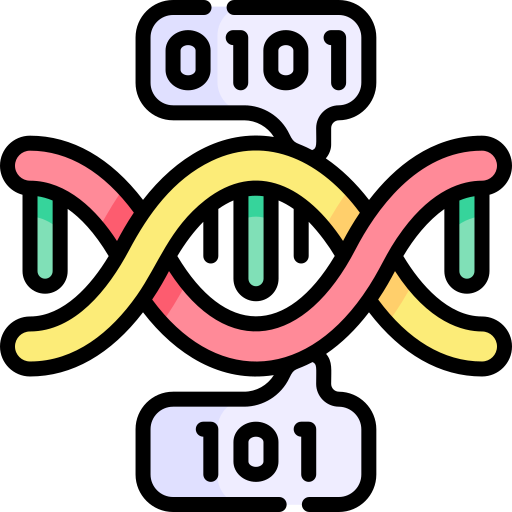 codice del dna Kawaii Lineal color icona