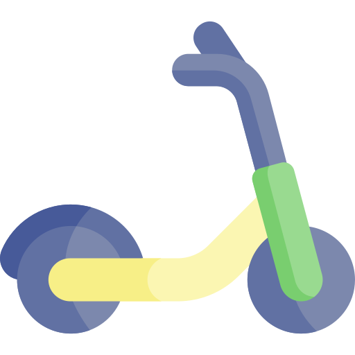 kick-scooter Kawaii Flat icoon