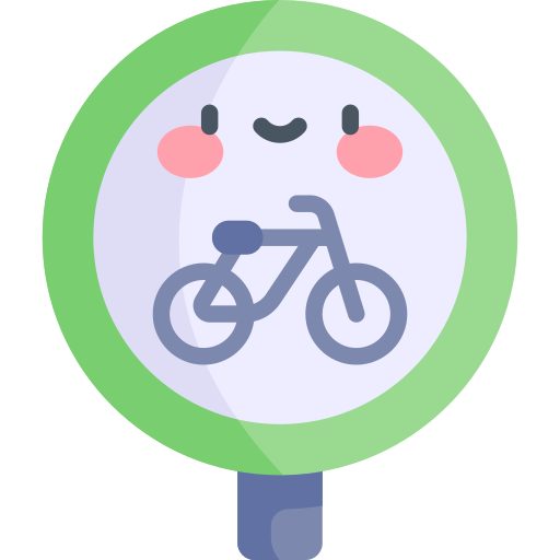 fietspad Kawaii Flat icoon