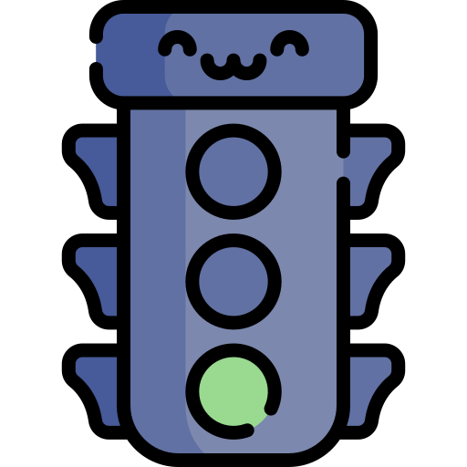 semaforo Kawaii Lineal color icona
