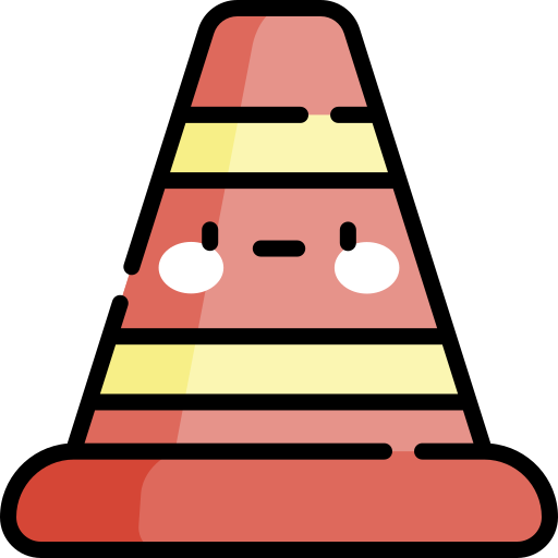 Traffic Cone Kawaii Lineal color icon