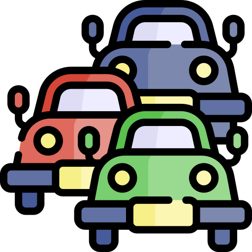Traffic jam Kawaii Lineal color icon