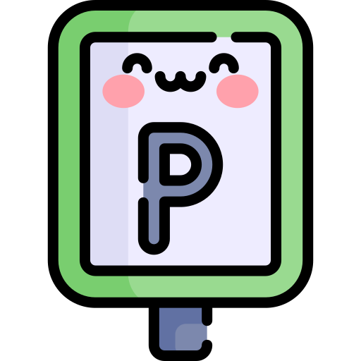 parkeer teken Kawaii Lineal color icoon