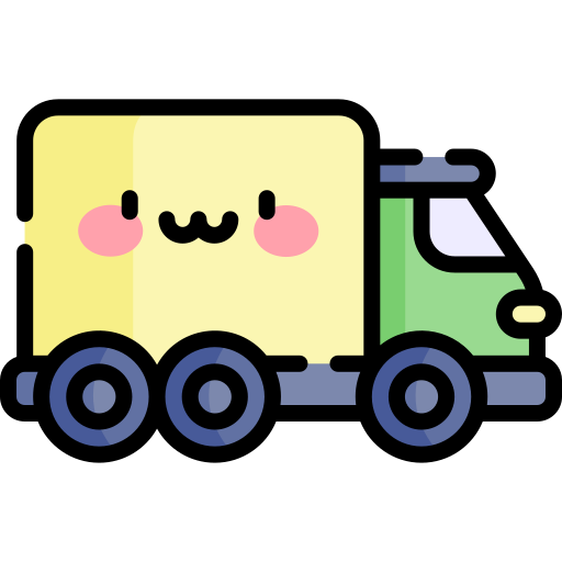 Cargo Truck Kawaii Lineal color icon