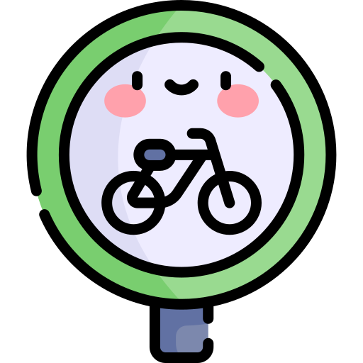 Bike lane Kawaii Lineal color icon