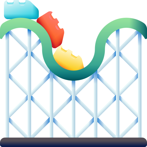 Roller coaster 3D Color icon