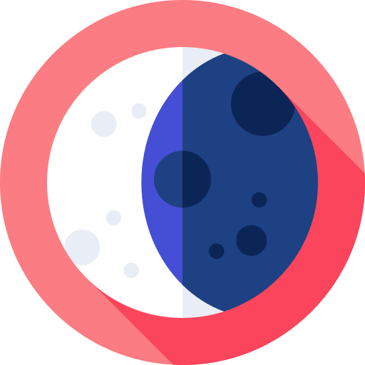 halve maan Flat Circular Flat icoon