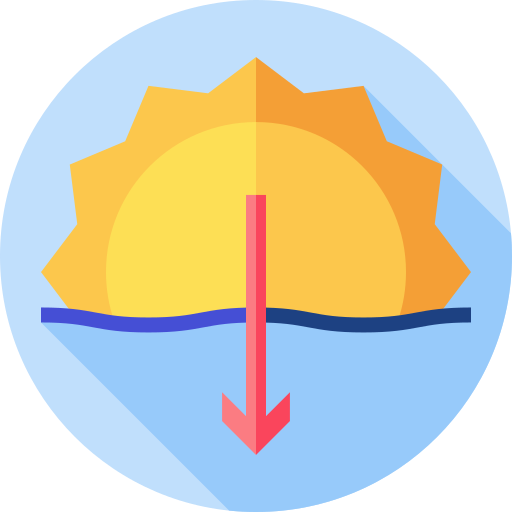 Sunset  Flat Circular Flat icon