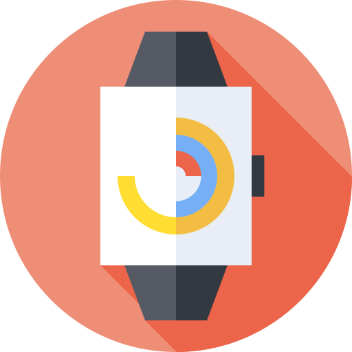 reloj inteligente Flat Circular Flat icono