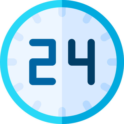 24時間 Basic Rounded Flat icon