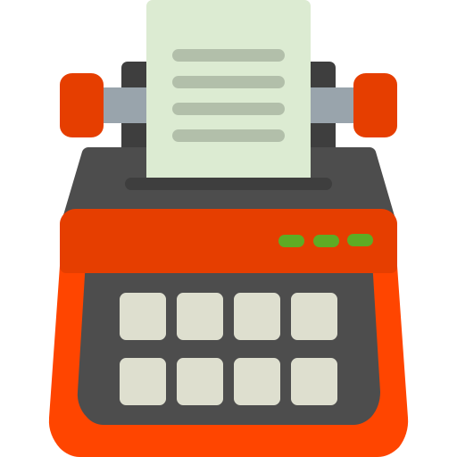 macchina da scrivere Generic color fill icona