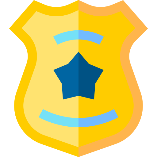 politie badge Basic Straight Flat icoon