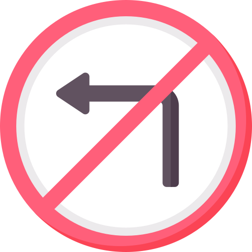 No turn left Special Flat icon