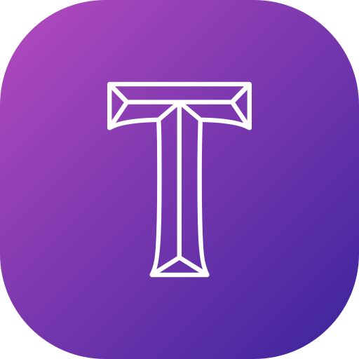 buchstabe t. Generic gradient fill icon
