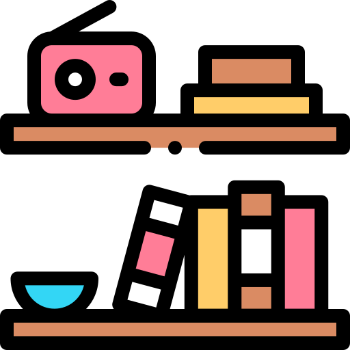 bookshelf Detailed Rounded Lineal color icon