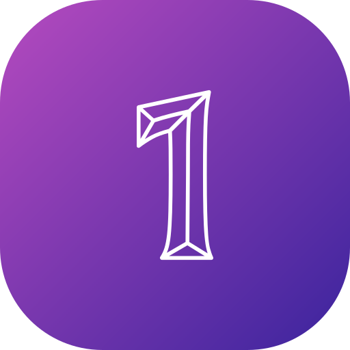 Number 1 Generic gradient fill icon