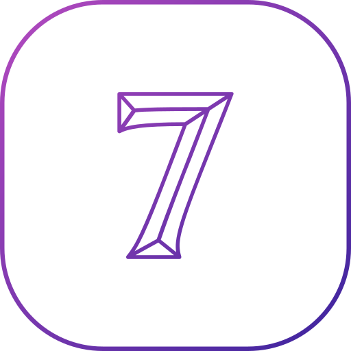 numero 7 Generic gradient outline icona