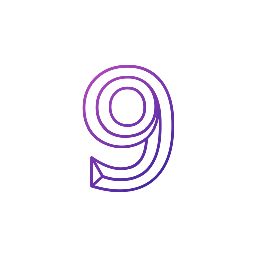 Number 9 Generic gradient outline icon