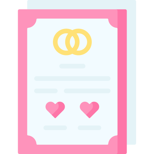 Certificado de matrimonio Special Flat icono