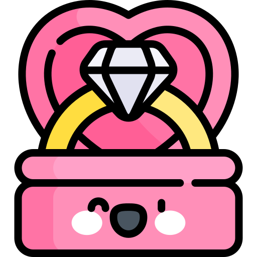 結婚指輪 Kawaii Lineal color icon