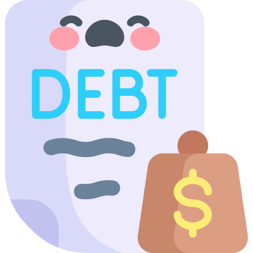 Debt Kawaii Flat icon