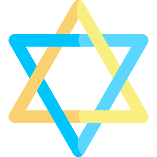 judaizm Kawaii Flat ikona