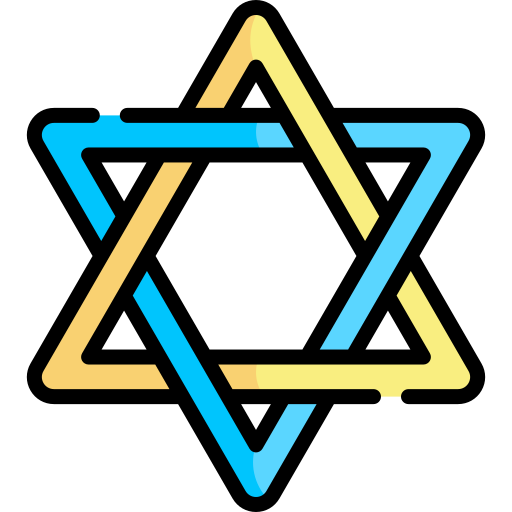 judaizm Kawaii Lineal color ikona