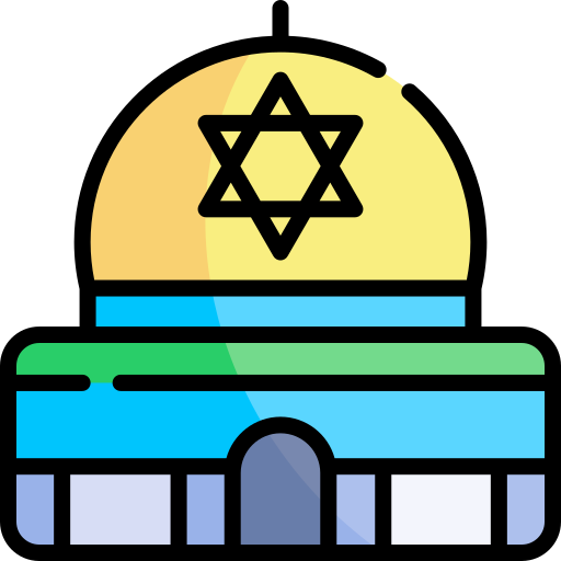 sinagoga Kawaii Lineal color icona