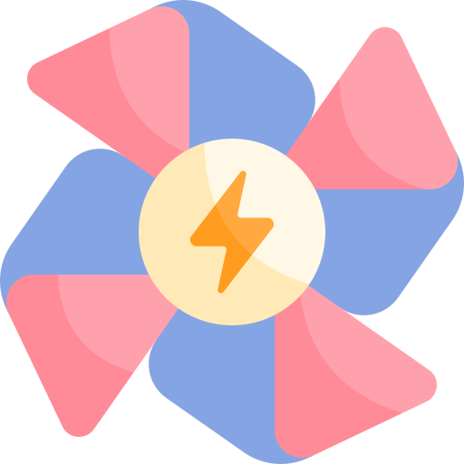 風力エネルギー Kawaii Flat icon